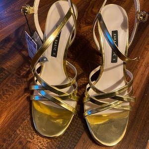 Zara gold strapped heeled sandal
